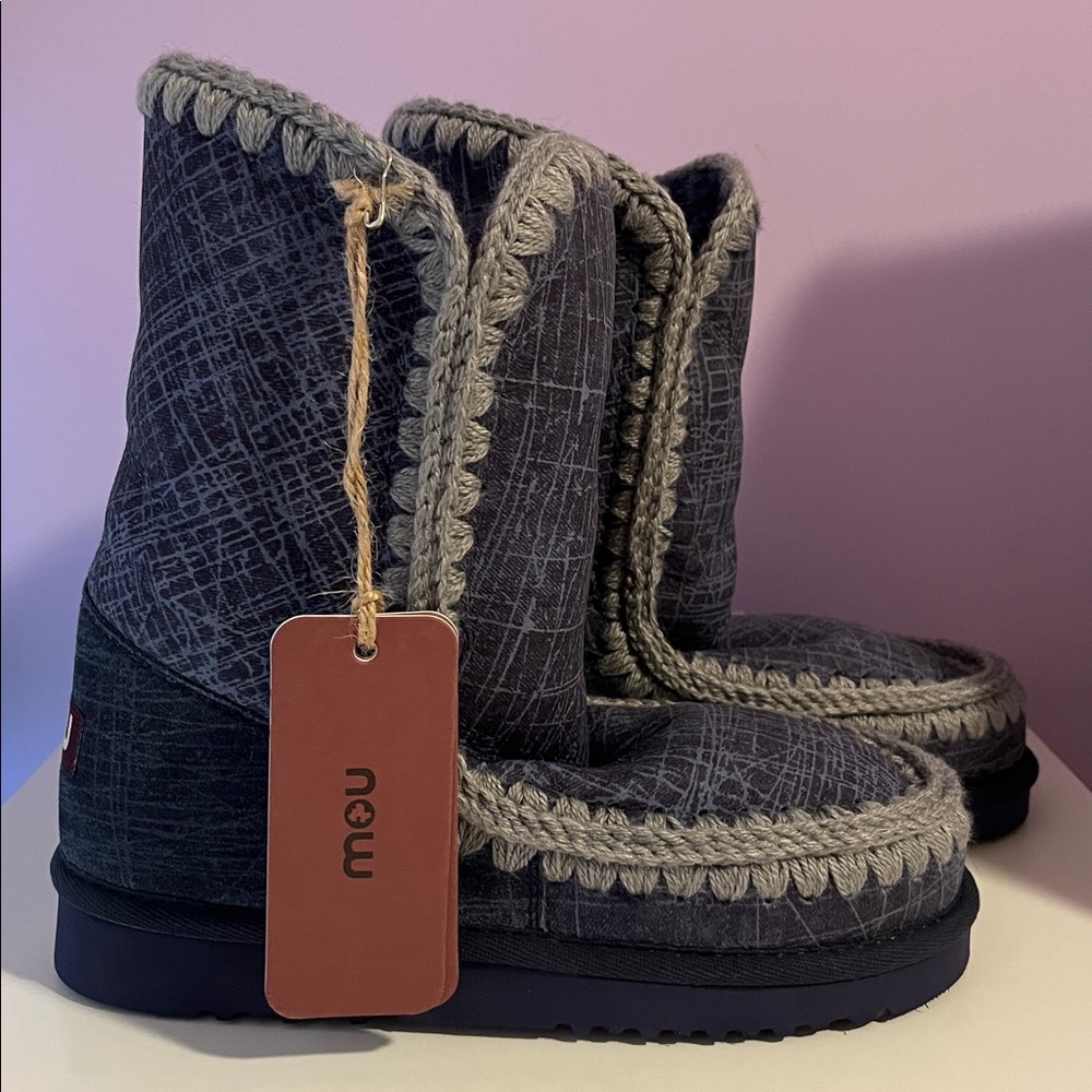 🔥Mou Eskimo 24 Special Sheepskin Denim Boots🔥